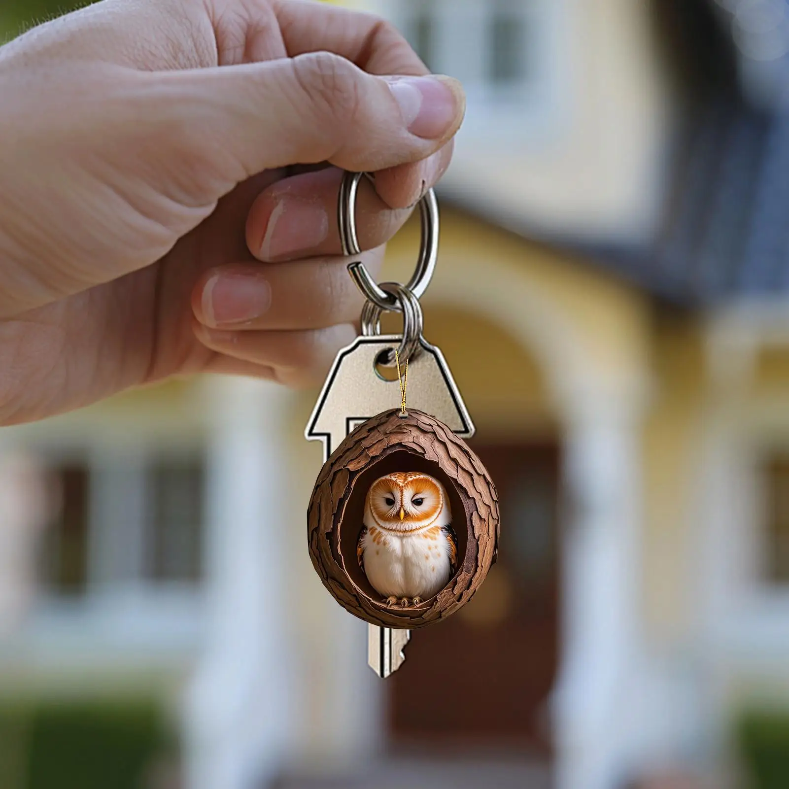 

Animal Pattern Christmas Tree Ornaments 2D Acrylic Pendant 9Pcs Hangable Ornaments for Window Car Rearview Mirror Festive Decor