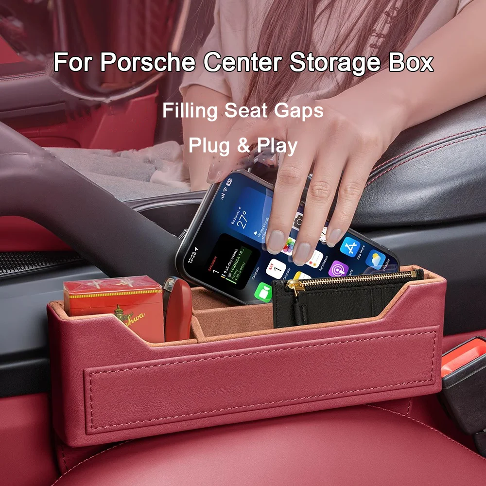 

For Porsche Cayenne 92A Panamera 971 718 911 Taycan Macan 95B Car Interior Slit Storage Supplies Seat Seam Storage Box Accessory