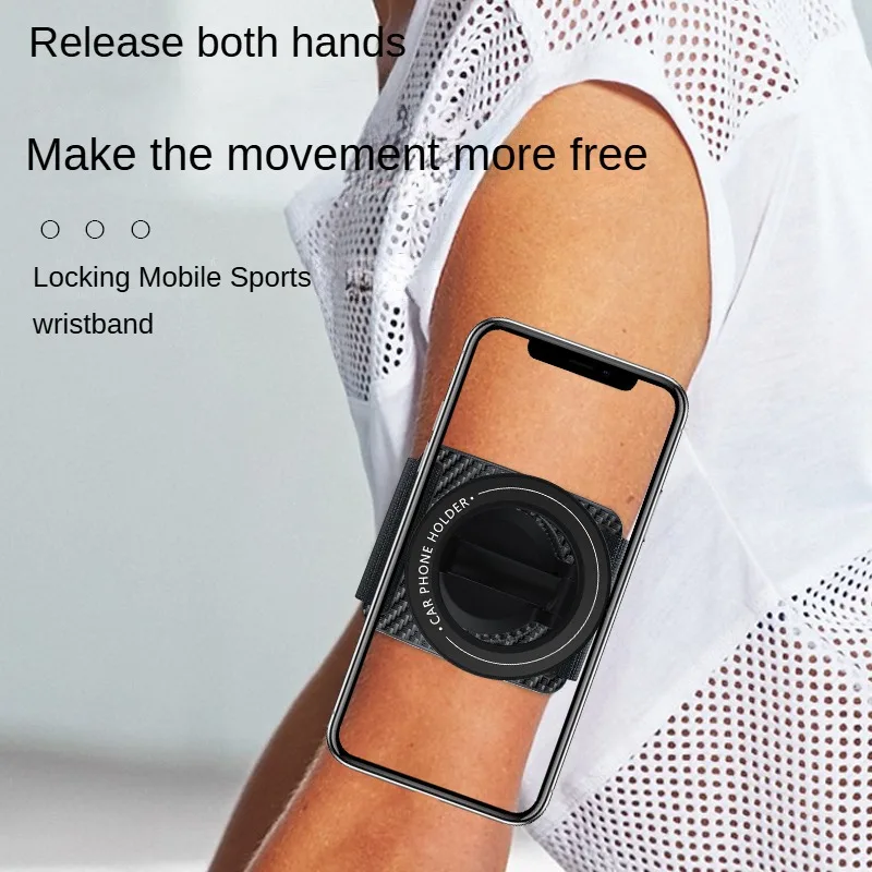 

New Universal 360° Swivel Magnetic Phone Holder with Wrist Strap Foldable Design for Outdoor Cycling And Car Use - Car Mount