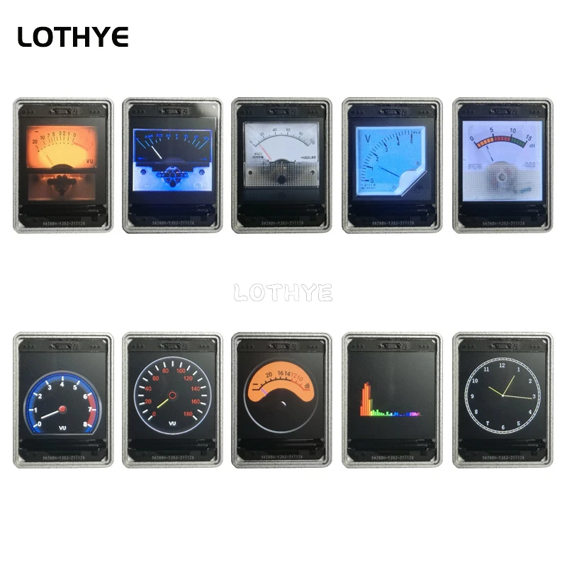 Voice Activated 1.3 Inch Muziek Spectrum Ritme Niveau Indicator Vu Meter Hd Lcd Kleur Analoge Multi-mode Gps Aluminium legering