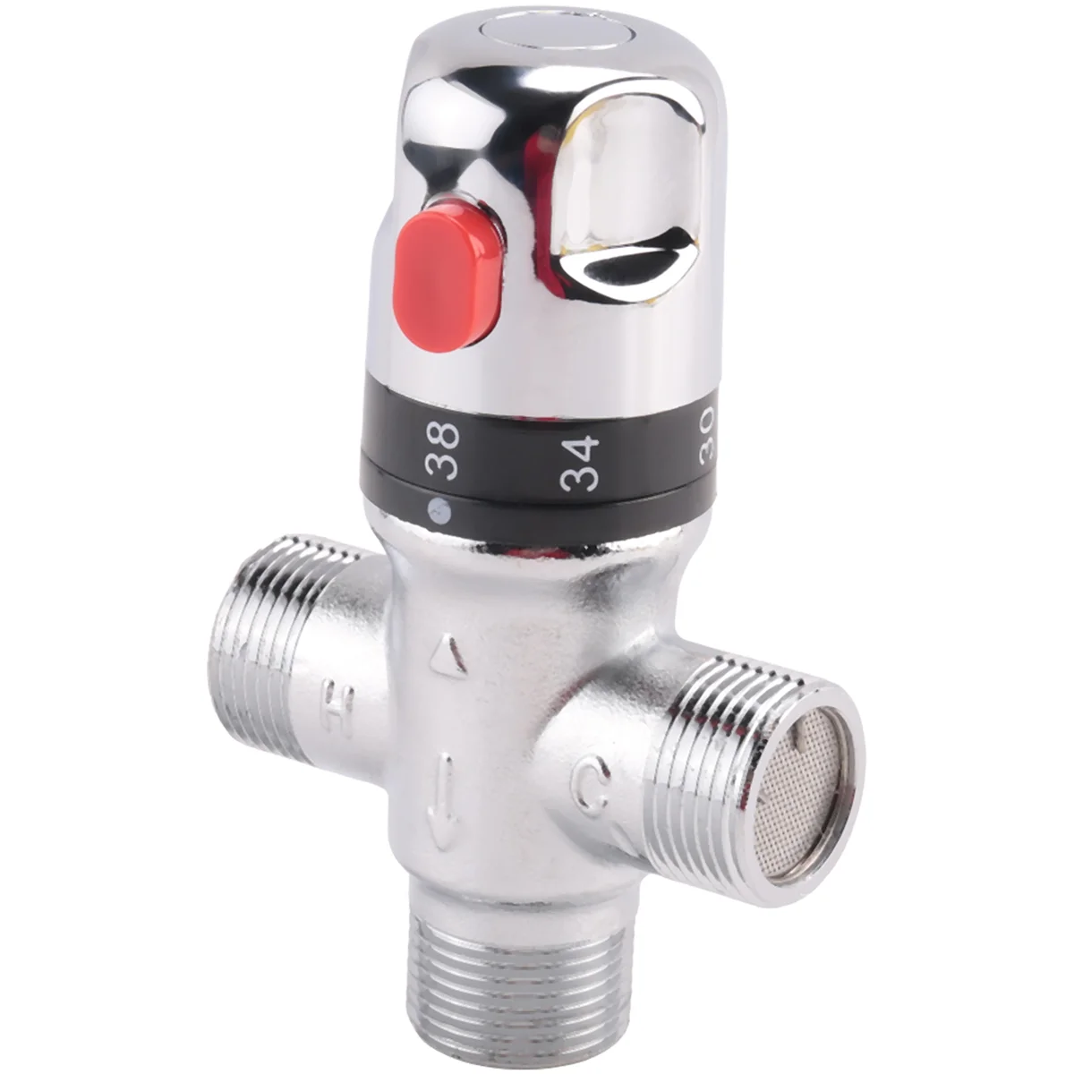 Solid Copper 3-Way Thermostatic Mixing Valve 3/4 Inch Solar Water Heater Valve Regulating Temperature Control Valve