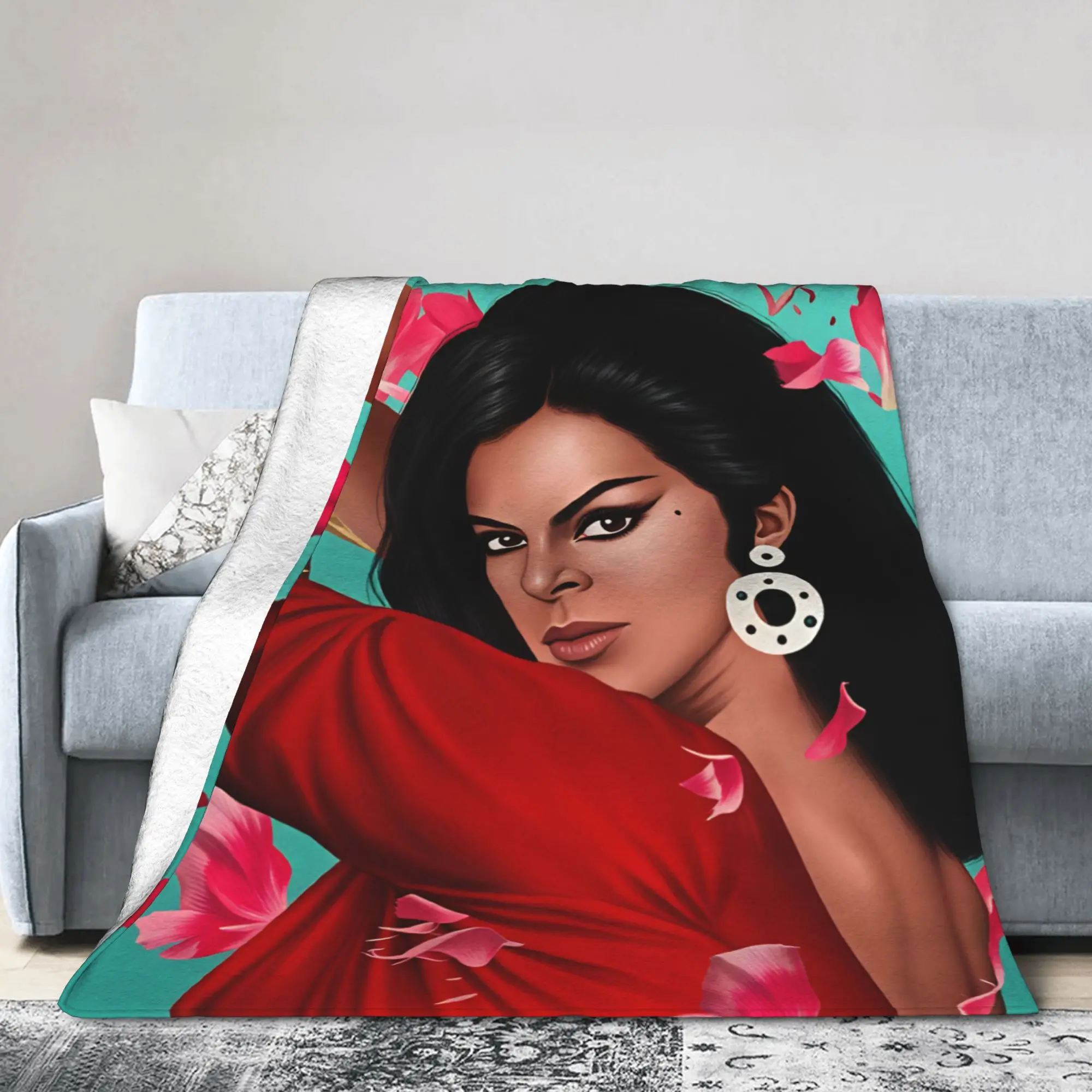 Lola Flores Warm Blanket  Students Plush Throw Blanket Fluffy Living Room Flannel Bedspread Sofa Bed Cover