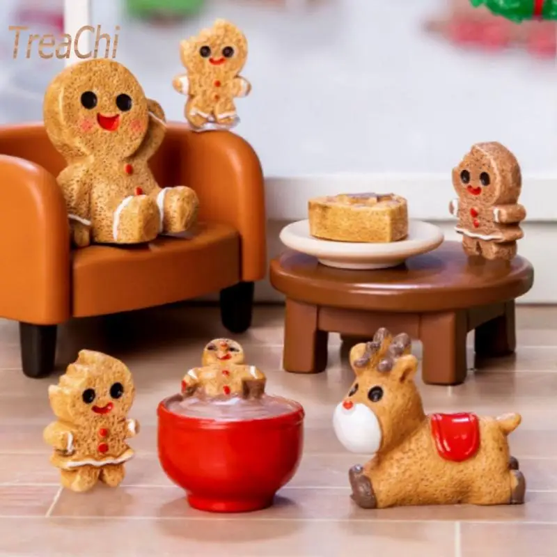 5PCS/10PCS/15PCS Micro Landscape Creative Cute Christmas Gingerbread Man Diy Ornament Accessories Mini Knick-Knack