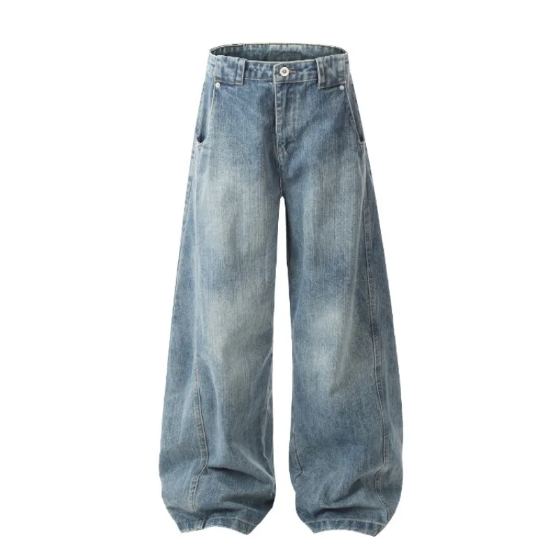 

Women's Pants Y2k Baggy Jeans Summer Women Denim Pants Old Blue Washed Jeans Straight Casual Loose Wide Leg Trousers New 2025