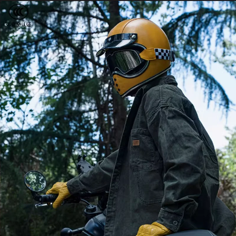 

JYT винтажный мотоциклетный шлем, мужской маленький шлем, дышащий полный шлем из стекловолокна, женский летний раллийный внедорожный шлем