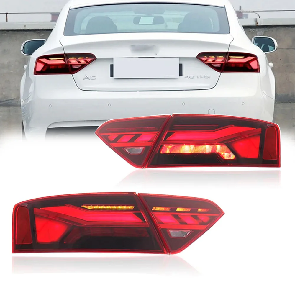 

Поп для Audi A5, задний фонарь 2008-2016, новый S5, динамический DRL светодиодный плавный указатель поворота, задний фонарь, автозапчасти для ламп