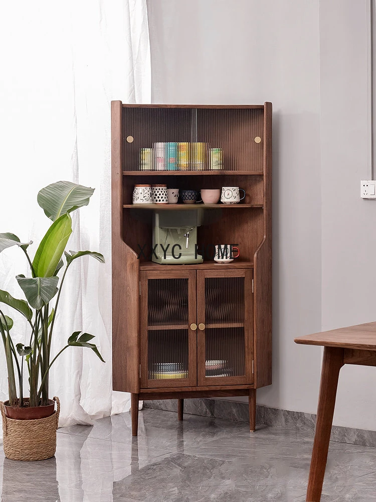 North American black walnut triangle cabinet, solid wood corner furniture, Nordic simple furniture