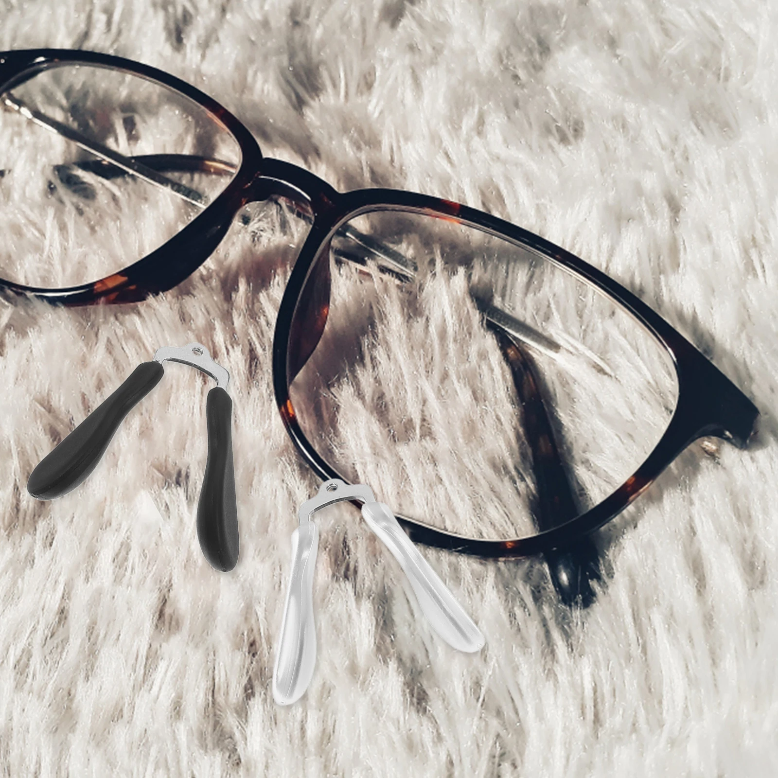 

2pcs Eyeglasses Nose Pads Soft Silicone Metal Core Durable Non Slip Glasses Repair Replacement Parts Accessories