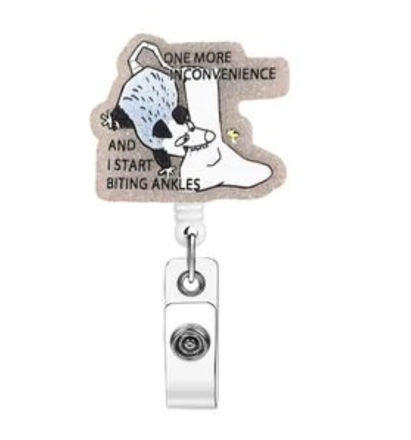 Pink Retractable Badge Holder for Nurses – Acrylic ID Clip with Snap-On Reel, Doctor's Day Appreciation Gift