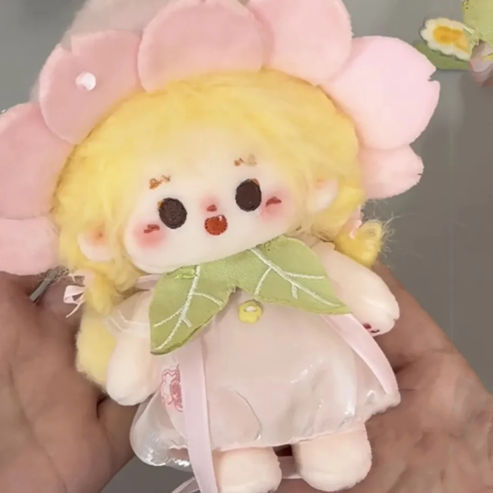 

Sakura Elf 10cm Cotton Doll Clothes Dress Flower Hat Doll Clothes Outfit Creative Funny Doll Dress Up Set Children's Gift