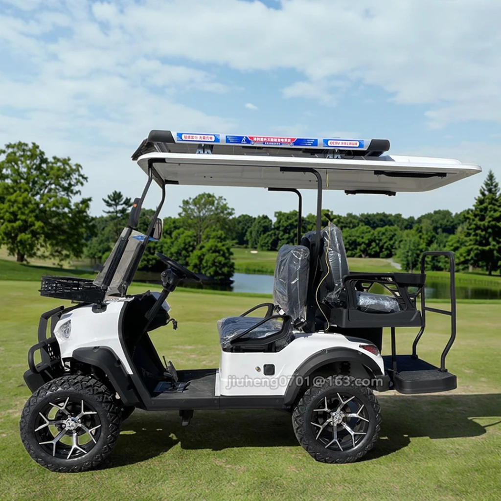 2025 Индивидуальная электрическая тележка для гольфа 72 В с сертификатом CE 4-местный экскурсионный автомобиль для фермерского клуба Мощный электромобиль