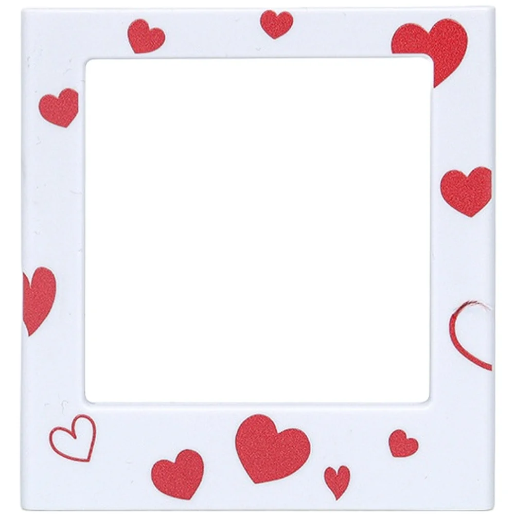 Square Magnetic Photo Frames for For INSTANT Pictures 5 Pack with Colorful Cartoon Heart and Star for Metal Placement