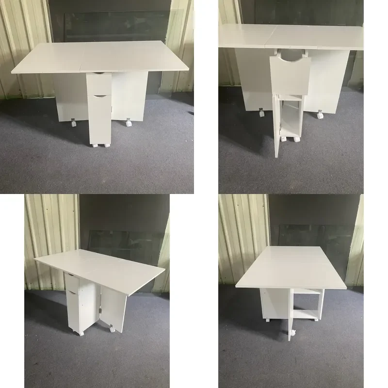 for Folding Dining Table with Storage Rack and One Drawer  Door Removable Kitchen Expandable  Function Space