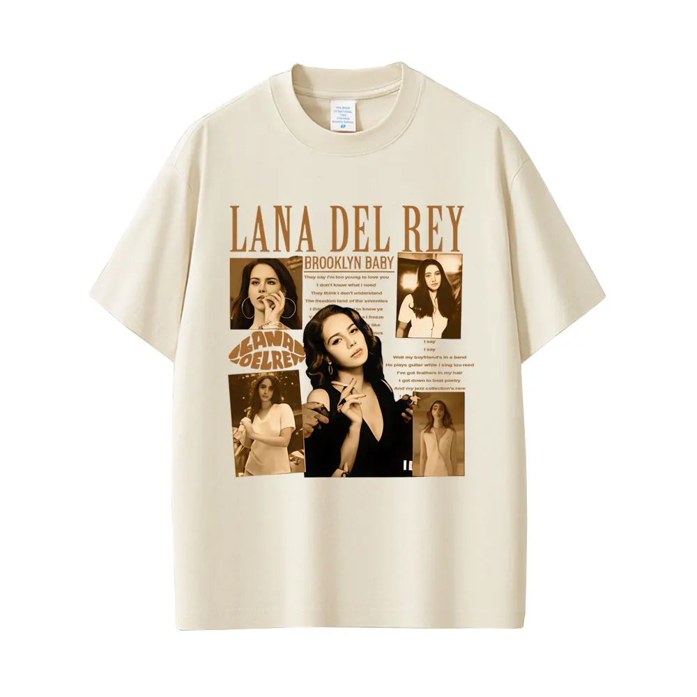 

Singer Lana Del Rey Ultraviolence Brooklyn Baby Print T-shirt Men Women Fashion Pop Music T-shirts Unisex Casual Cotton T Shirts