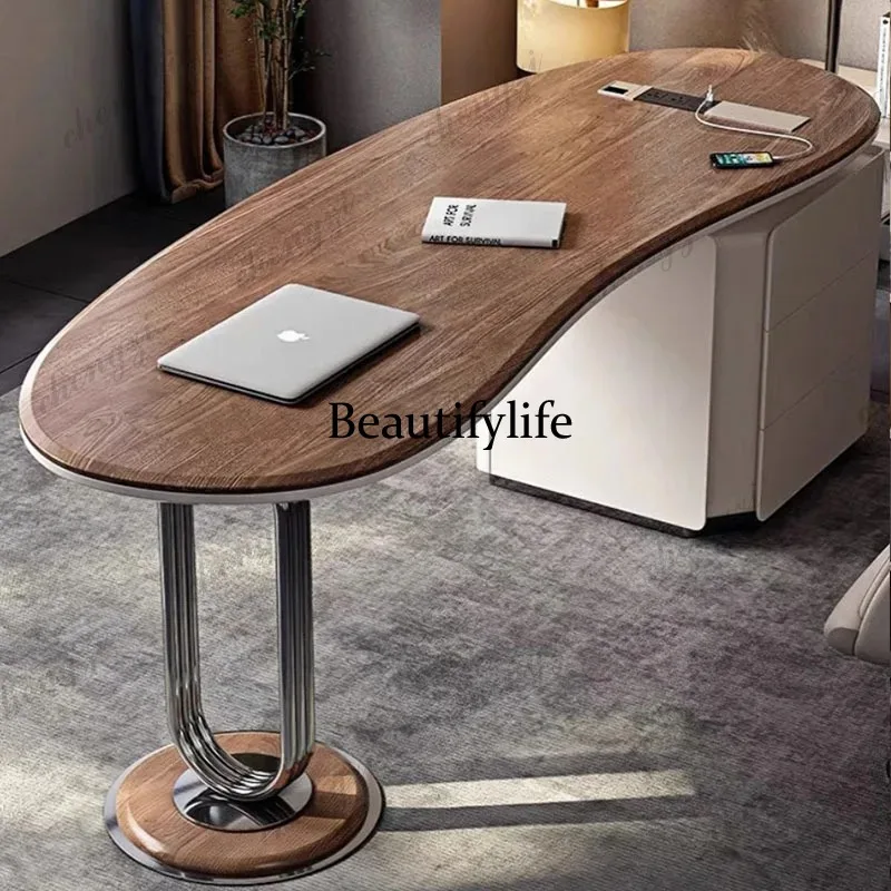 Minimalist Boss Office Desks Storage Study Table Bedroom Office Desks Multifunctional Artificial Board Furniture