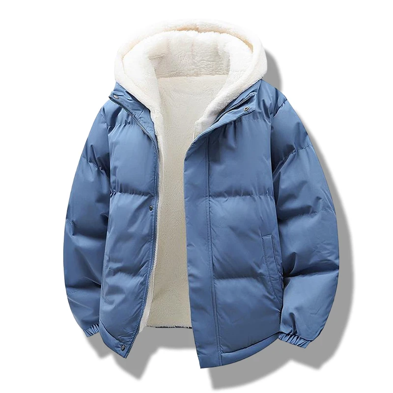 

Winter Men Parkas Thick Warm Jacket Hooded Quilted Jacket Down Jacket Cotton Padded Puffer Coat Fake Two Piece Outwear