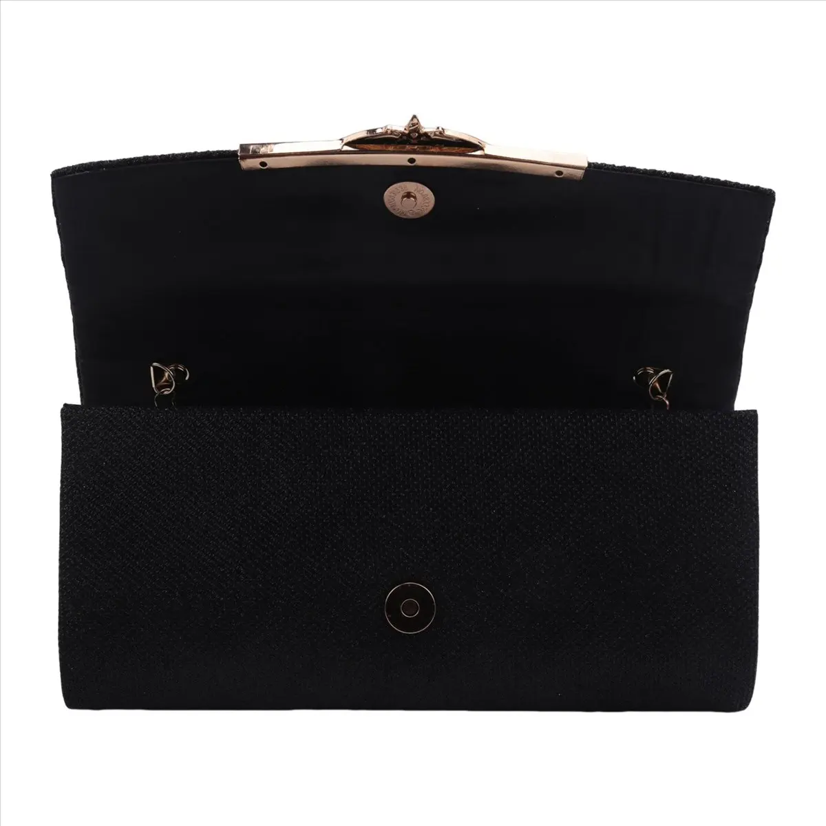 ABQR Borsa da sera da donna Borsa glitter per banchetti per feste per donne Ragazze Pochette da sposa Borsa a tracolla a catena (Nero)