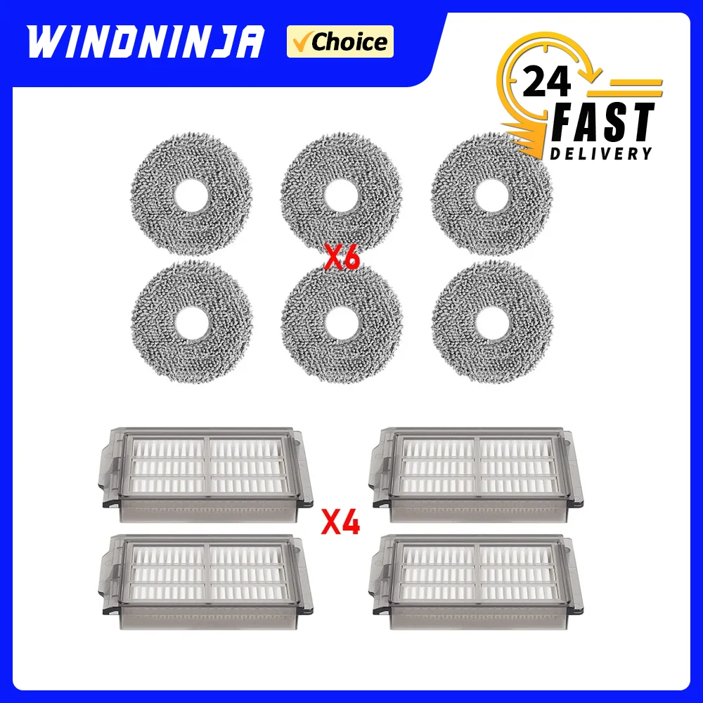 Ersatzteile und Zubehör für den iRobot Roomba Plus 405 505 Combo Saugroboter: waschbares Wischpad, wiederverwendbarer HEPA-Filter.