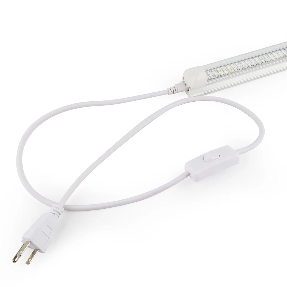 T5 T8 Extension Cord 3Pin LED Tube Connector Cable 50cm 100cm Power Wire ON/OFF Switch For Integrated Tube Light EU US Plug