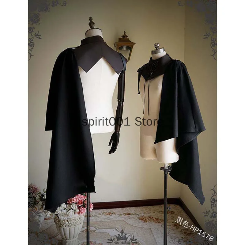 2022 Cloak Unisex Vintage Black Gothic Medieval Victorian Rivet Solid Color Pirate Personality Cloak COS Holloween Costumes