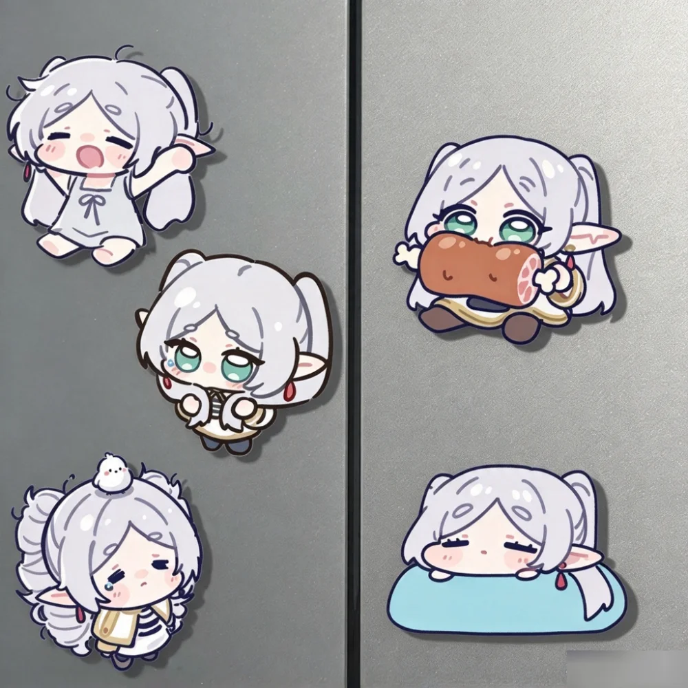 Cartoon Anime Acrylic Refrigerator Stickers With Multiple Cute Expressions Flat Magnetic Refrigerator Stickers Kitchen Decoratio