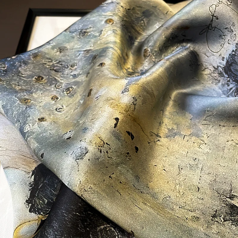 Pure Silk Square Print Feeling Scarf Design Women Shawl Wraps Foulard Hijab Headband Scarves Pashmina Paisley Bandana Scarves