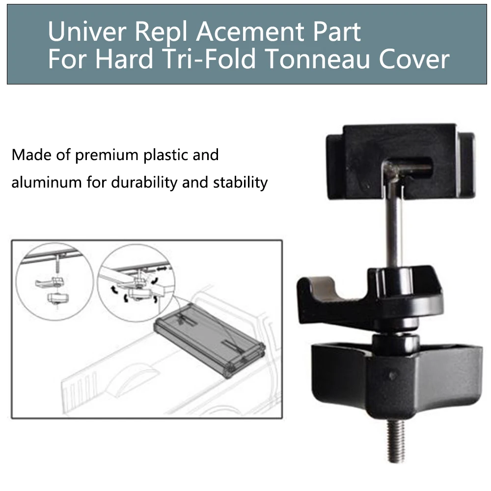 Acessórios universais da fixação das peças da substituição para o caminhão do recolhimento de tonneau duro tri-fold capa de cama braçadeira dianteira traseira preto t-bolts