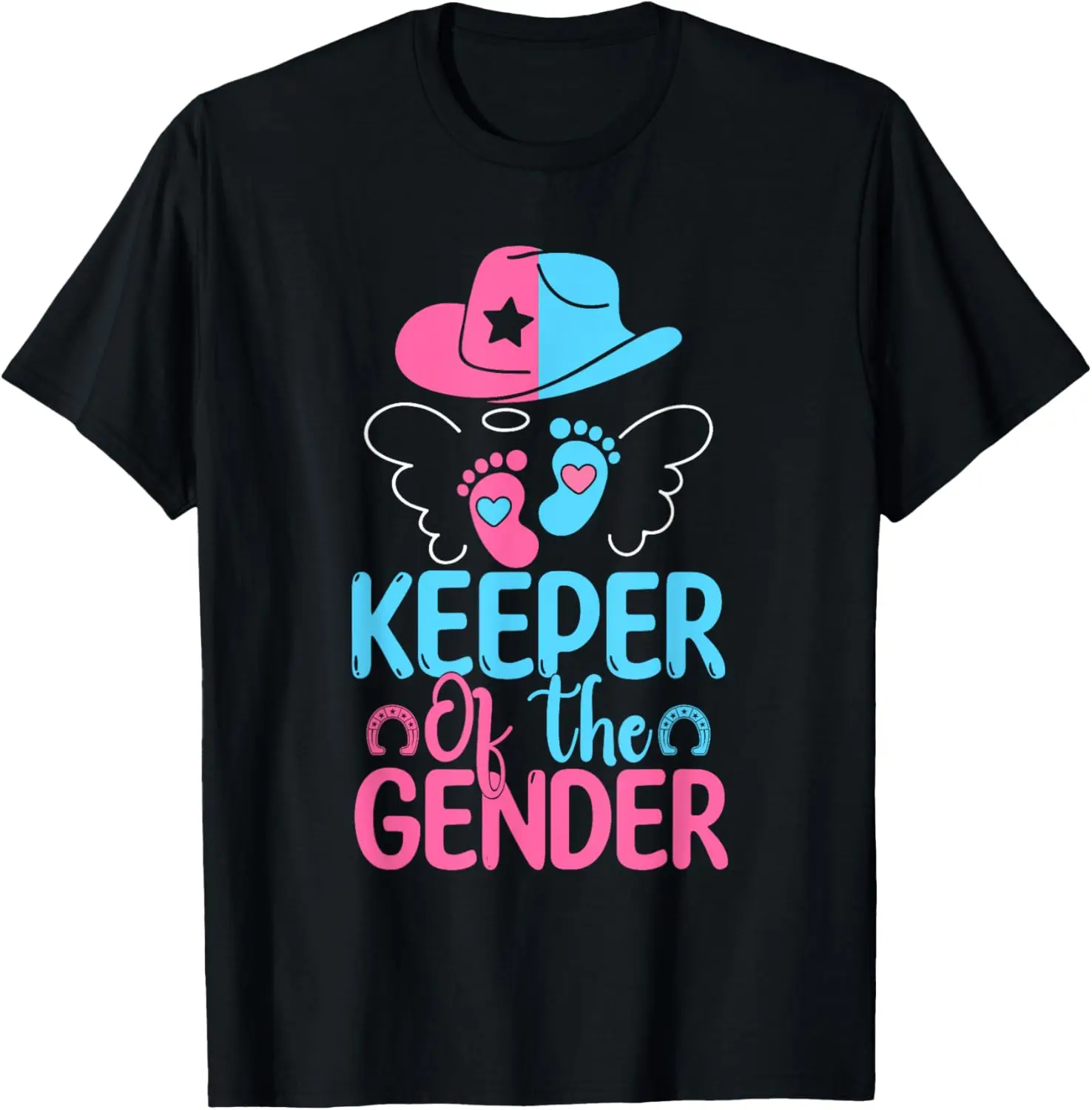 Keeper Of The Gender Cowboy Or Cowgirl Gender Reveal Party T-Shirt