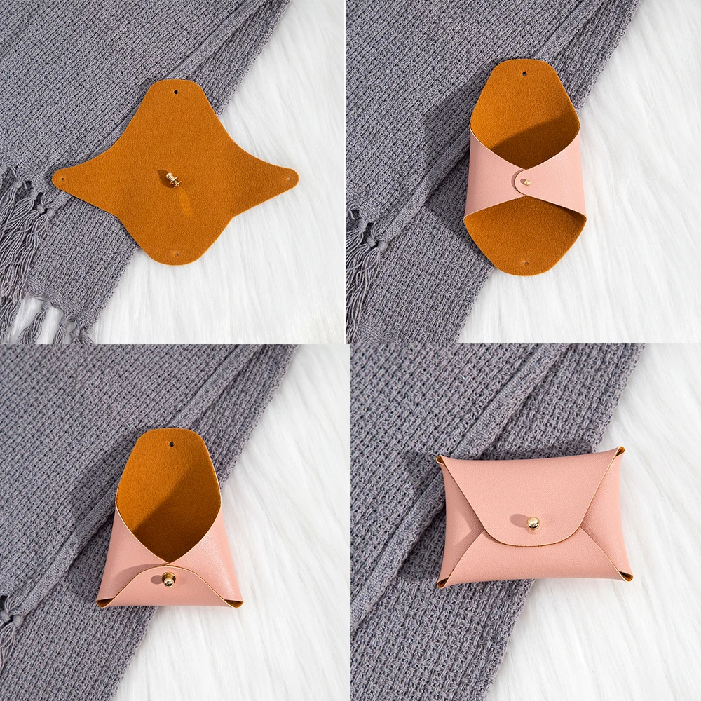 البسيطة الزفاف عيد الميلاد الدائري الأقراط التعبئة والتغليف لينة بو الجلود DIY الحقيبة مع مصاصة برشام الحقائب الصغيرة عملة لحزمة المجوهرات #2