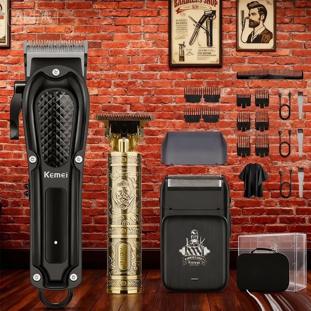 

Машинка для стрижки волос, триммер для мужчин, набор с низким уровнем шума, электрическая перезаряжаемая, USB, регулируемый звук, мужской подарок, профессиональная стрижка