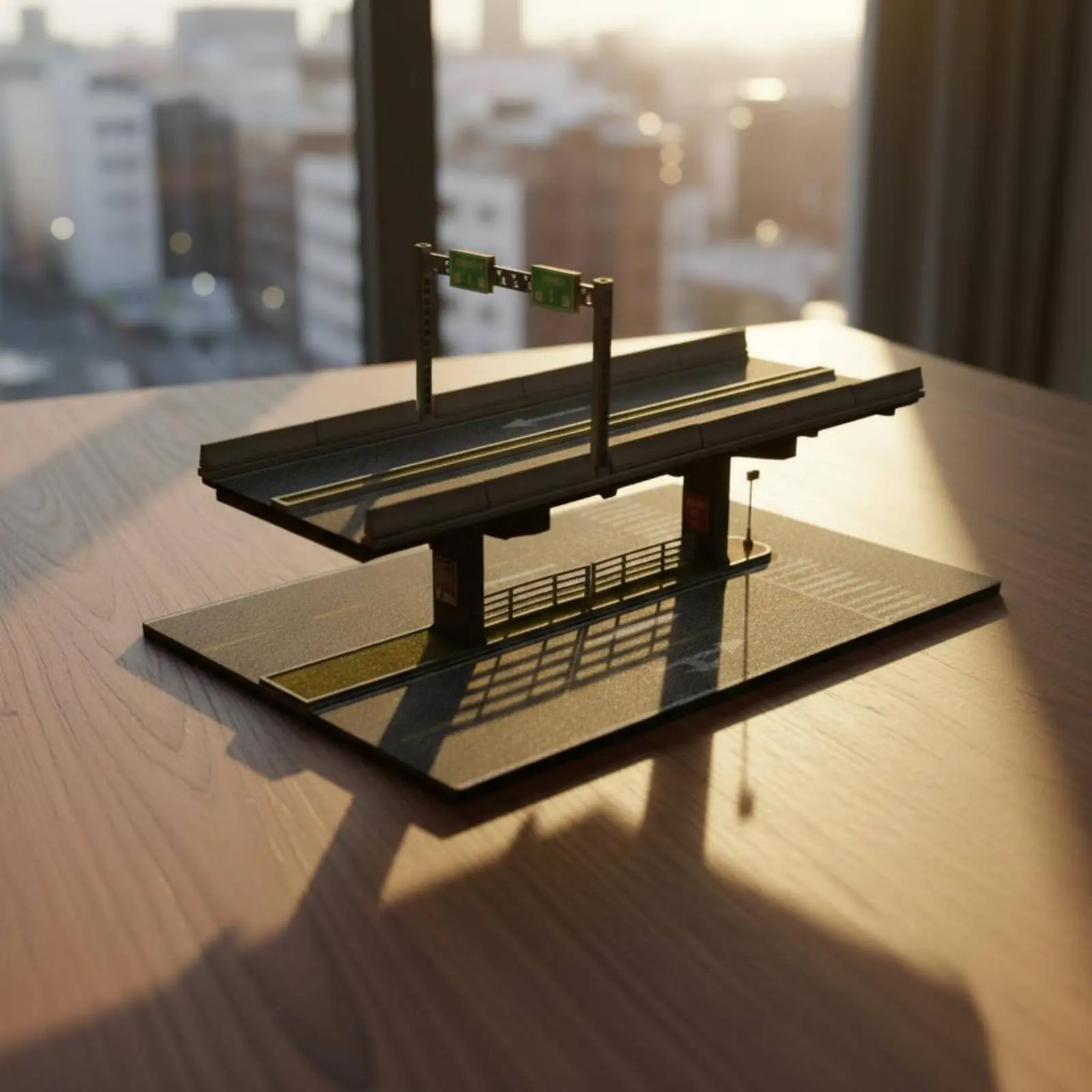1:64 Elevated Bridge Model Collectible Display Elevated Road Display Scene Miniature Parking Bridge Easy Assembly for Desk