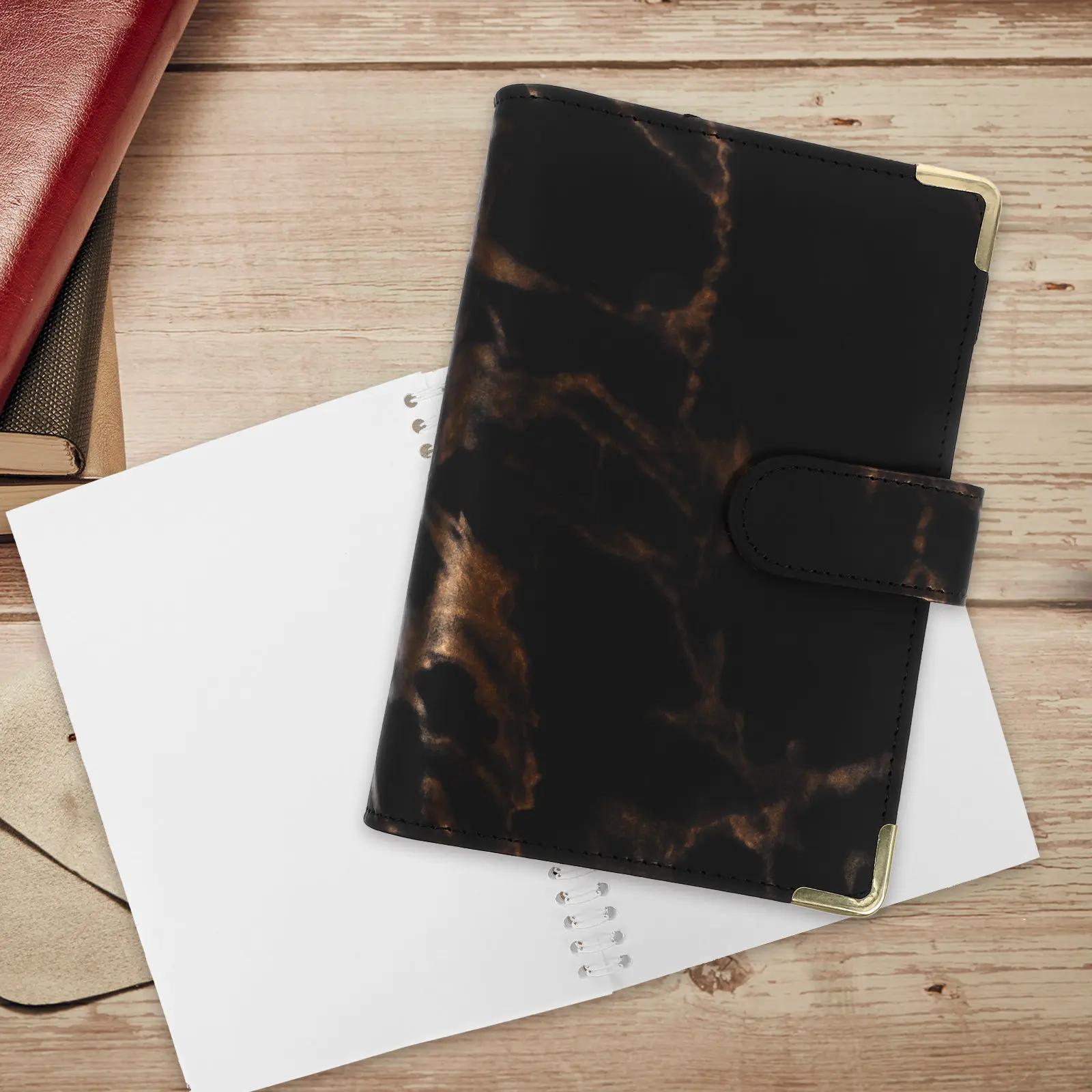 

Премиальная обложка для блокнота А6 на 6 кольцах, бюджетный органайзер для записей, ежедневника, планера, скрапбука, альбома для памятных моментов