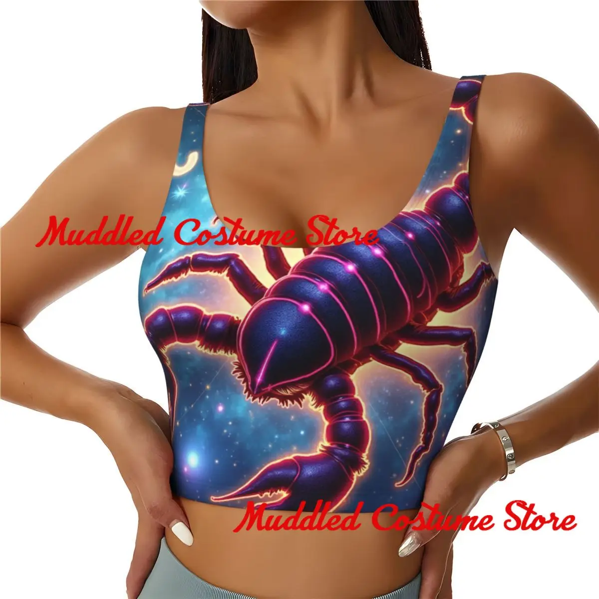 

Women's Cosmic Scorpion Sports Vest Polyester Spandex Blend Yoga Gym Running Gothic Sportswear Breathable Shockproof Design