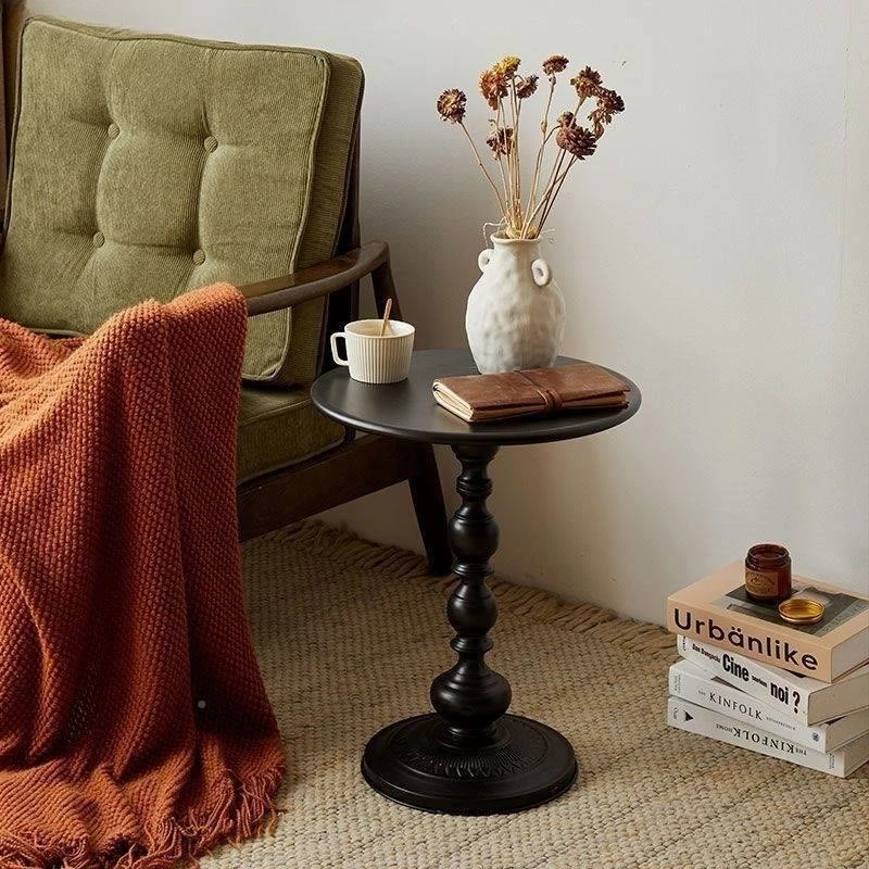 Living room wrought iron small coffee table side table corner bedside storage balcony small round table sofa