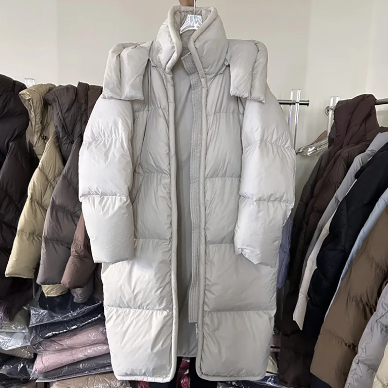 New Winter Clothes Women Puffer Soft Cotton Coat for Women Mid-Length Over-the-knee Oversized Loose Thickened Warm Coat Parkas