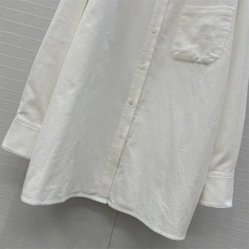 Damen-Shirt, neuer Herbst 2022, einreihig, schmale Passform, Revers, langärmeliges Oberteil, reiner Baumwoll-Cord, Damenbluse, dünner Y2K-Mantel