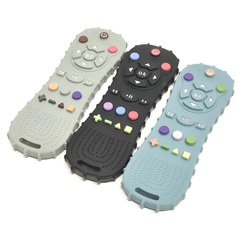 1 pièces Silicone bébé jouets TV télécommande forme anneau de dentition jouet sans BPA Silicone dentition jouet à mâcher sensoriel bébé accessoires