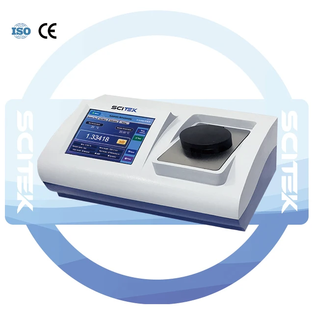 5-85℃ Laboratory Automatic Digital Refractometer 8 Inch Color Touch Screen Artifical Sapphire Prism16G/10000 Sets of Data