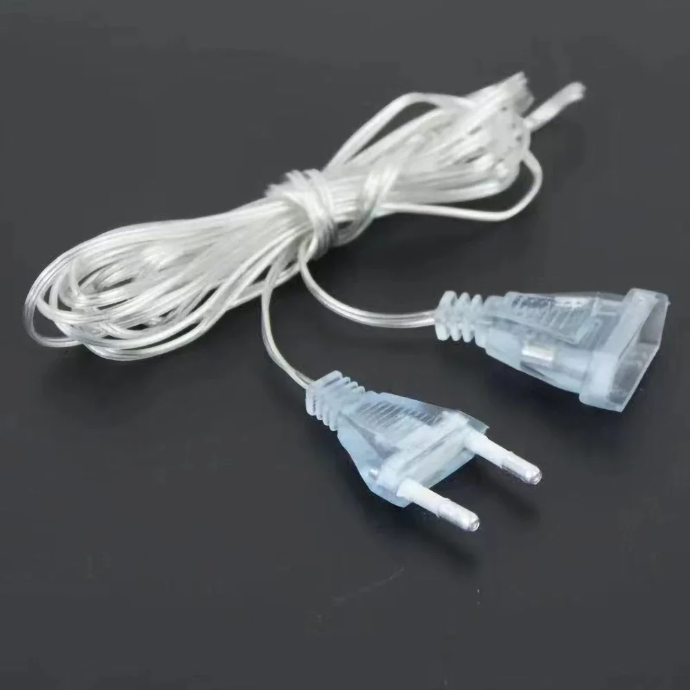 3M 5M Power Extension Cord Plug Extender Wire Extension Cable Standard Switch Cable EU US Plug for LED String Light Christmas