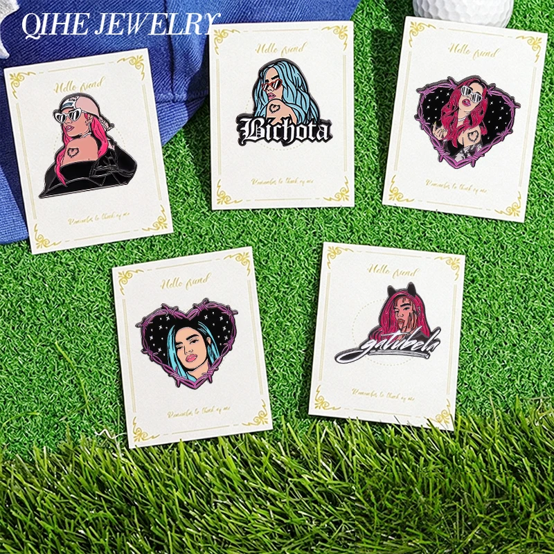 etro Mexican Metal Hat Pin Enamel Pins Cartoon POP Singer Girls Heart Shape Badge Golf Cap Baseball Cap Clip Badge Jewelry Pins
