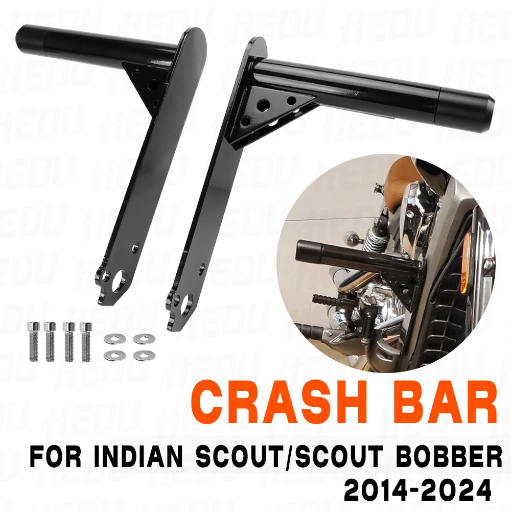 Motorcycle Front Highway Engine Guard Crash Bars Metal Falling Protectors For Indian Scout 2014-2024 Scout Bobber Black Bumper