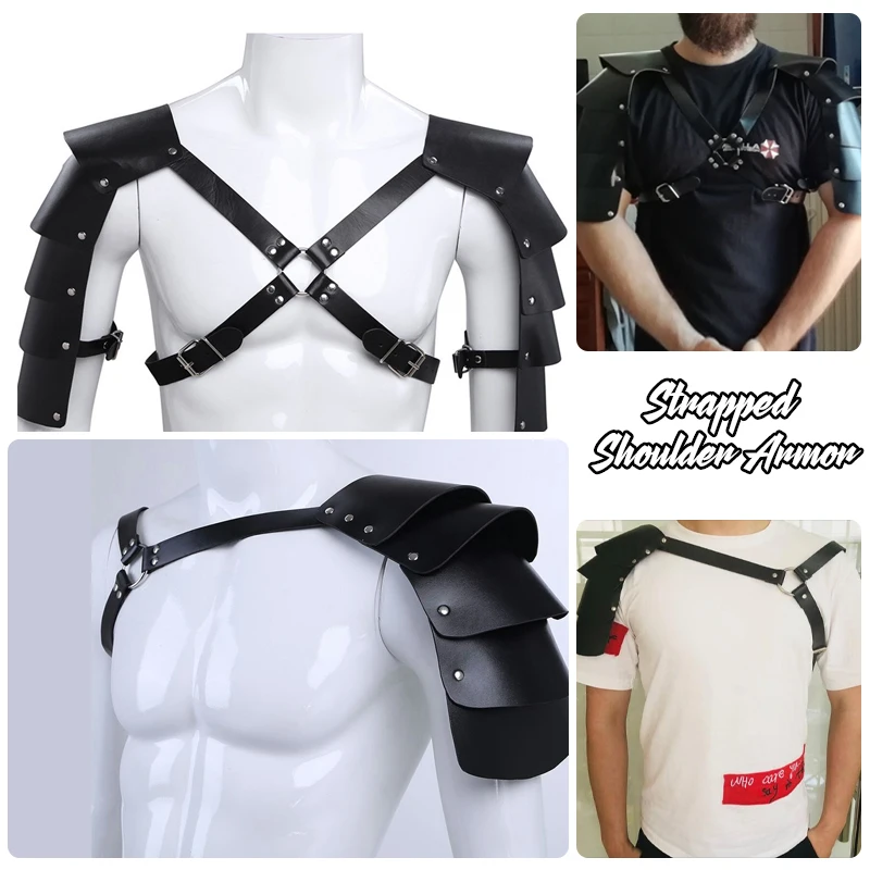 Homem medieval viking gladiador guerreiro pauldrons ombro plutônio couro armadura spaulders samurai viking cavaleiro cosplay adereços traje