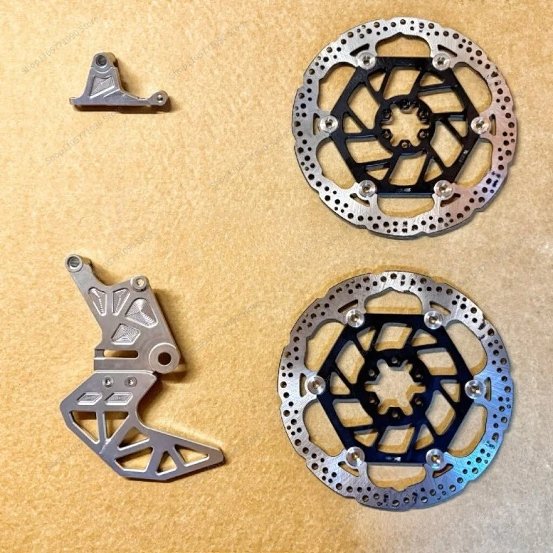 For Front Rear Floating Brake Disc Rotor Kit with Bracket for Electric Scooter Motorcycle Modification