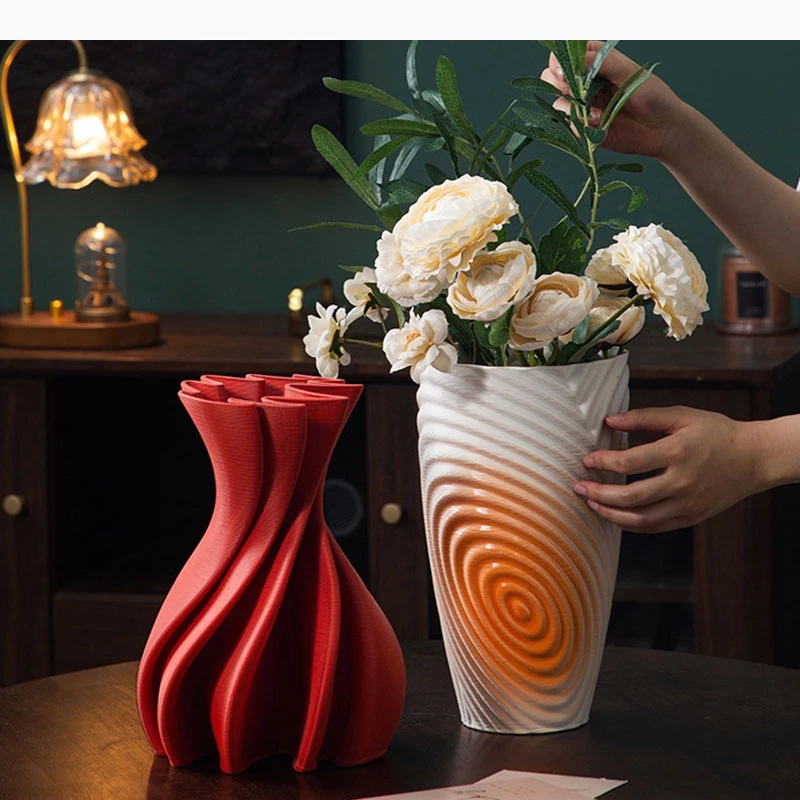 Wave Striped Ceramic Vase Creative Plant Pot Table Decoration Ornaments Flower Arrangement Floral Vases Room Aesthetic Decor - zdjęcie 1