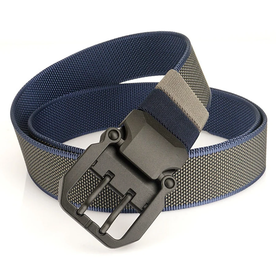 Double Needle Pin Buckle Belt Casual Nylon Belt For Men Cozy Durable Male Jeans Waistband Outdoor  Double-sided available