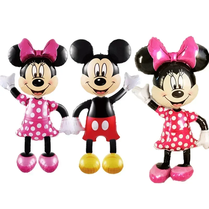 Ballons de dessin animé Minnie Mouse pour enfants, décorations de fête d'anniversaire pour enfants, ballons en aluminium Kawaii, jouets mignons pour enfants, 112cm