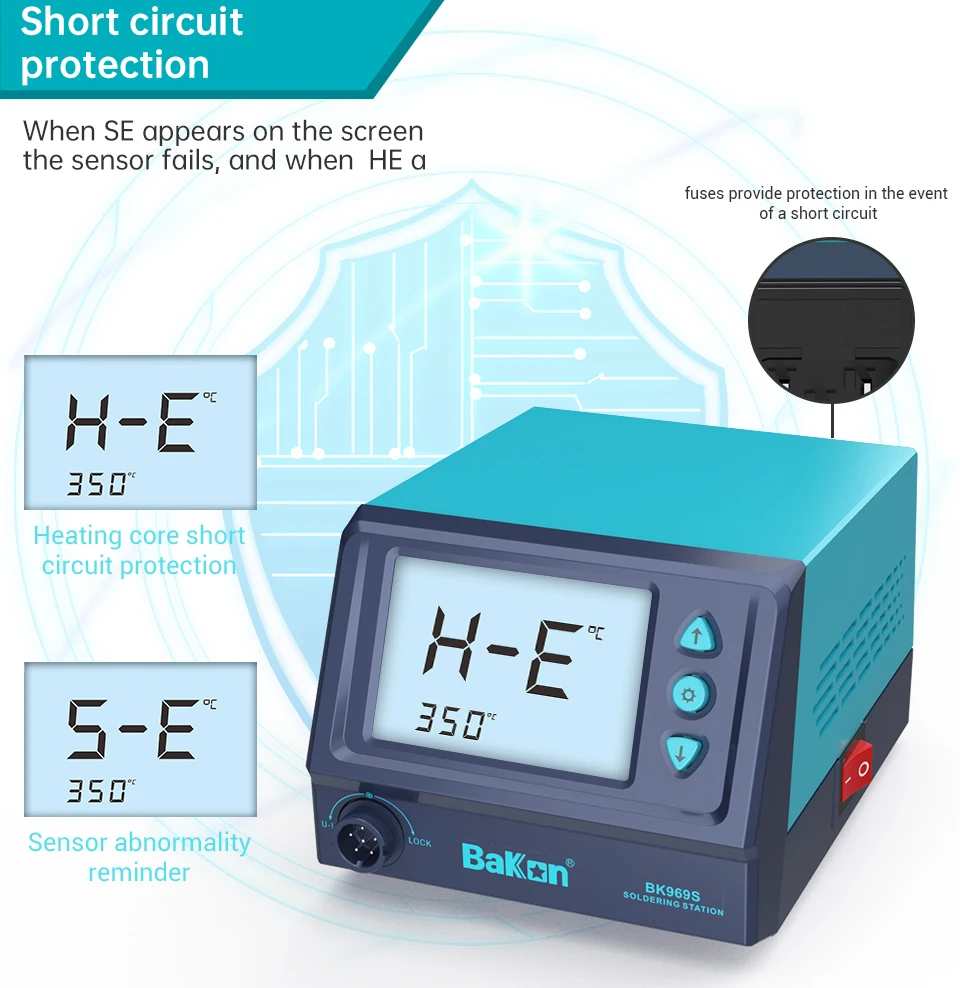 Bakon BK969S soldering station t12 heating core 60W large screen digital display lead-free constant temperature soldering machin