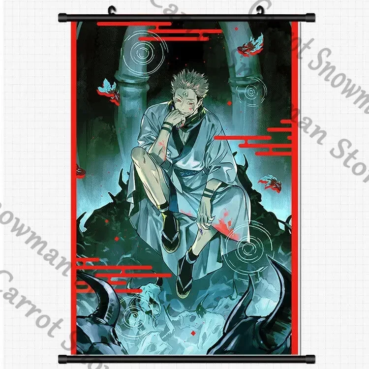 애니메이션 Jujutsu Kaisen Satoru Gojo 벽 배경 교수형 포스터 천 플래 카드 Cospaly 만화 공지 섬유 취재