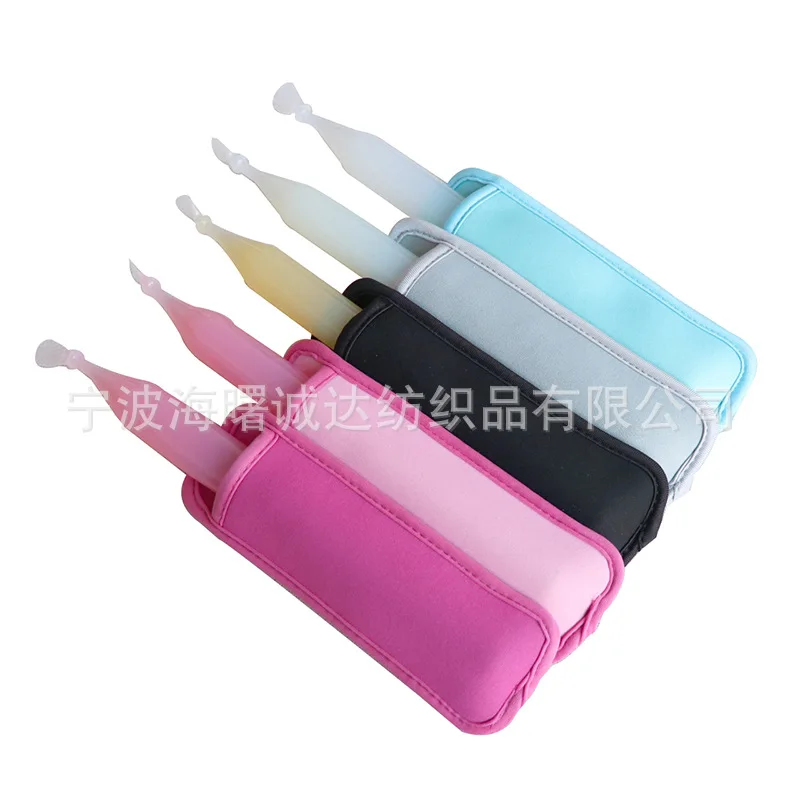 Behogar 7pcs Reusable Popsicle Bag Holder Ice Lolly Freezer Antifreezing Protector Sleeve Ice Cream Pop Tool Random Color