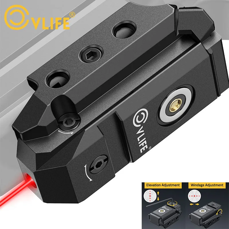 

CVLIFE Rechargeable Compact Red Laser Sight for Pistol Upgraded Compatible with Handgun Magnetic Charging Port Hunting